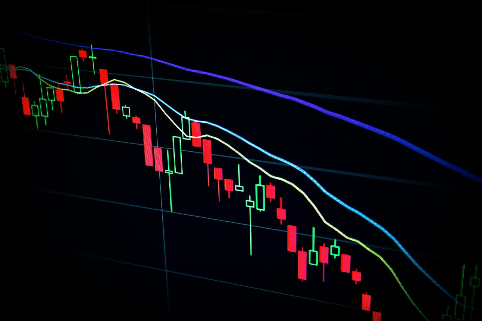 A sharp market downtrend, illustrating real trading risk